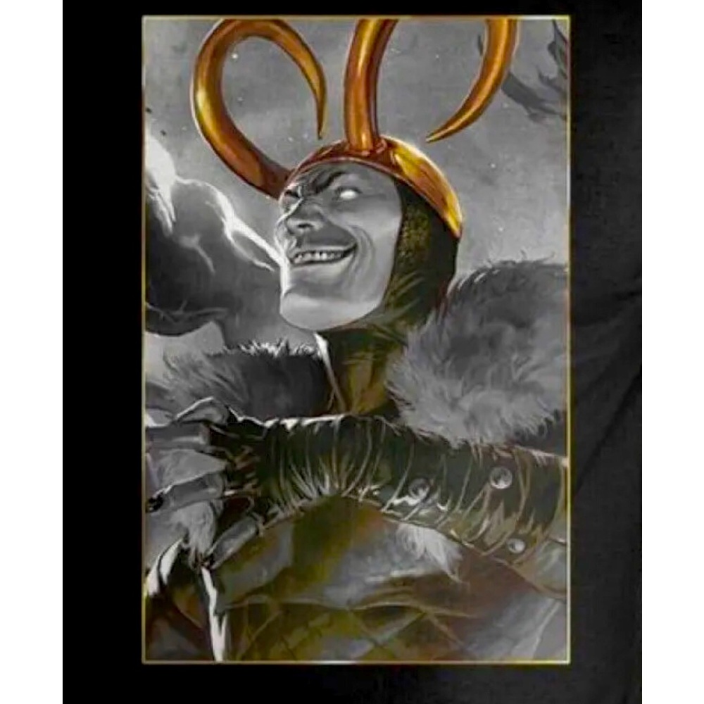 Marvel LOKI GOLDEN HORNS Black T-Shirt Size S Small NWT Officially Licensed - Picture 2 of 4